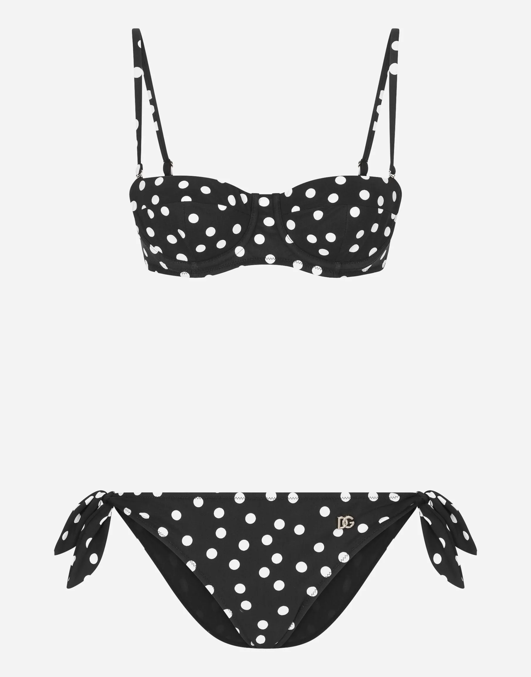 Polka-dot balconette bikini