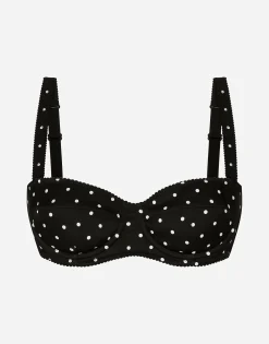Polka-dot balconette bra