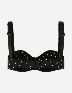 Polka-dot balconette bra