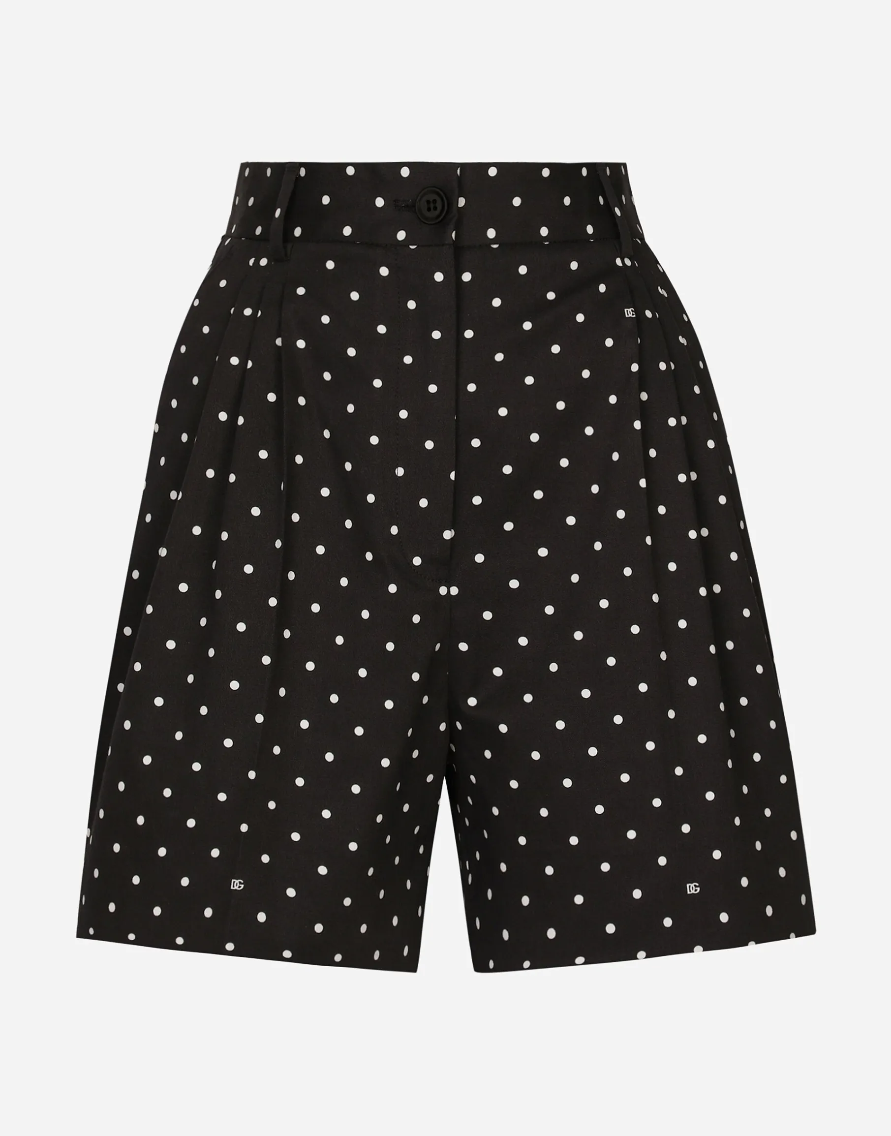 Polka-dot cotton shorts