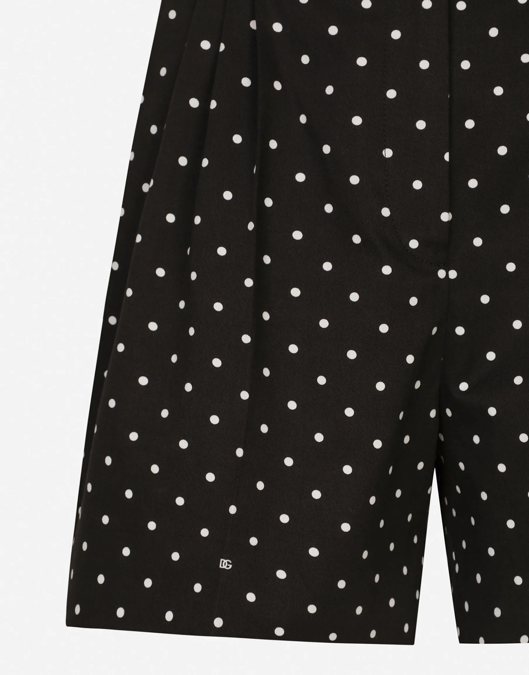 Polka-dot cotton shorts