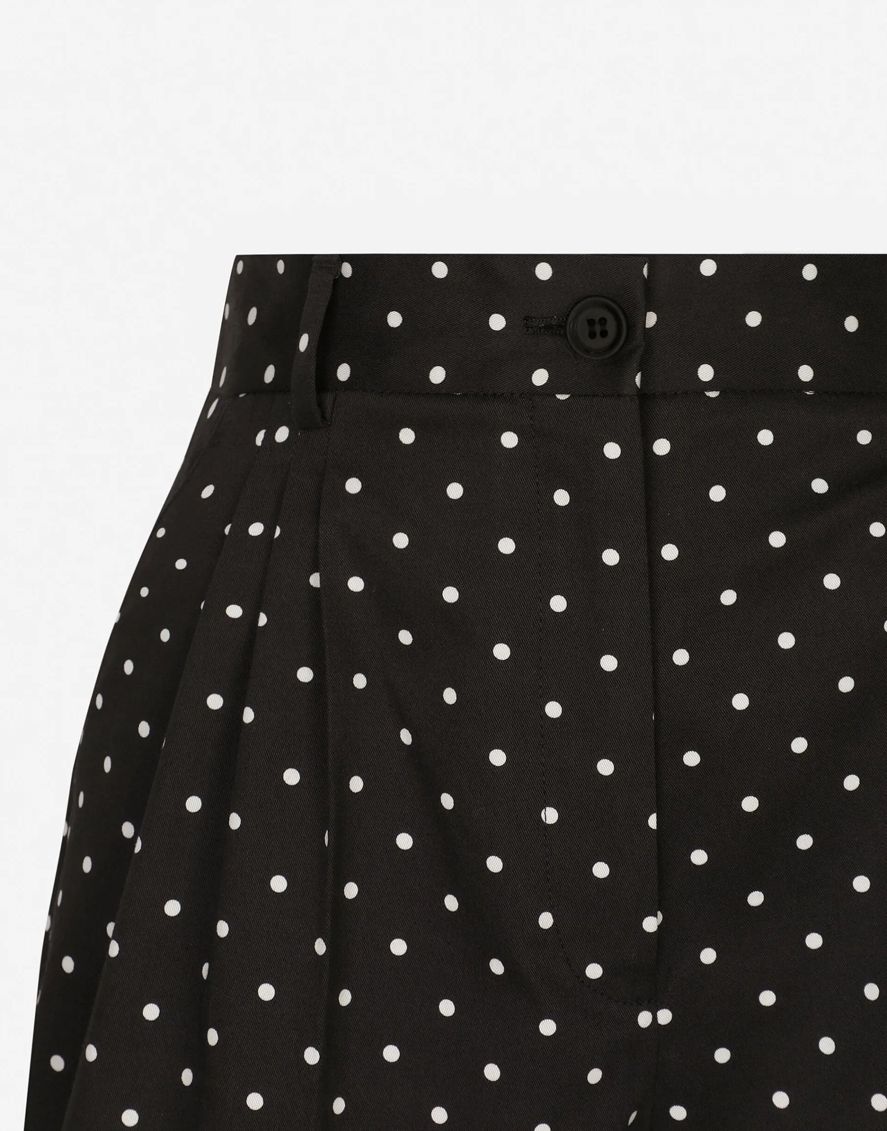 Polka-dot cotton shorts