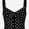 Polka-dot marquisette corset top