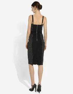 Polka-dot marquisette corset top