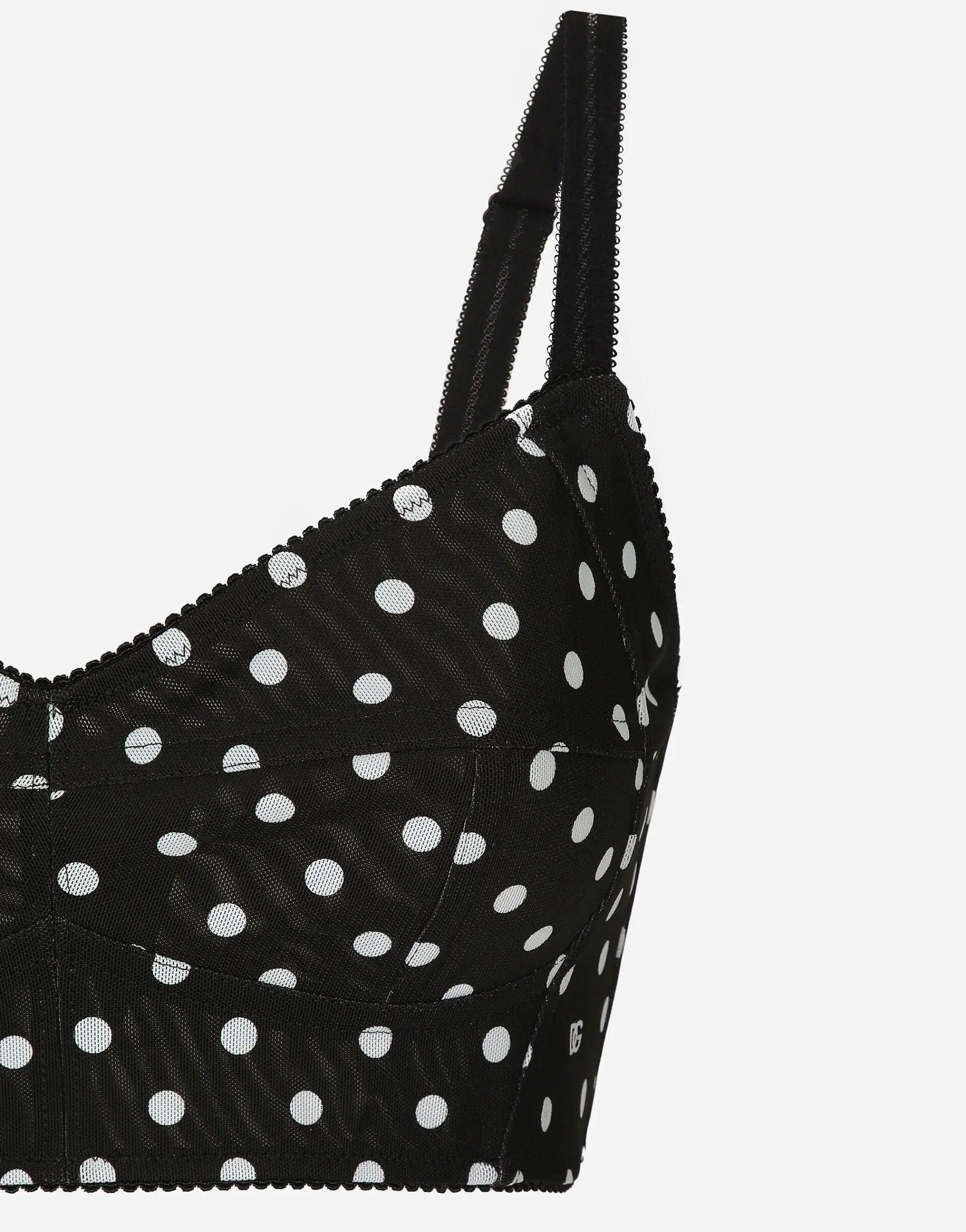 Polka-dot marquisette corset top