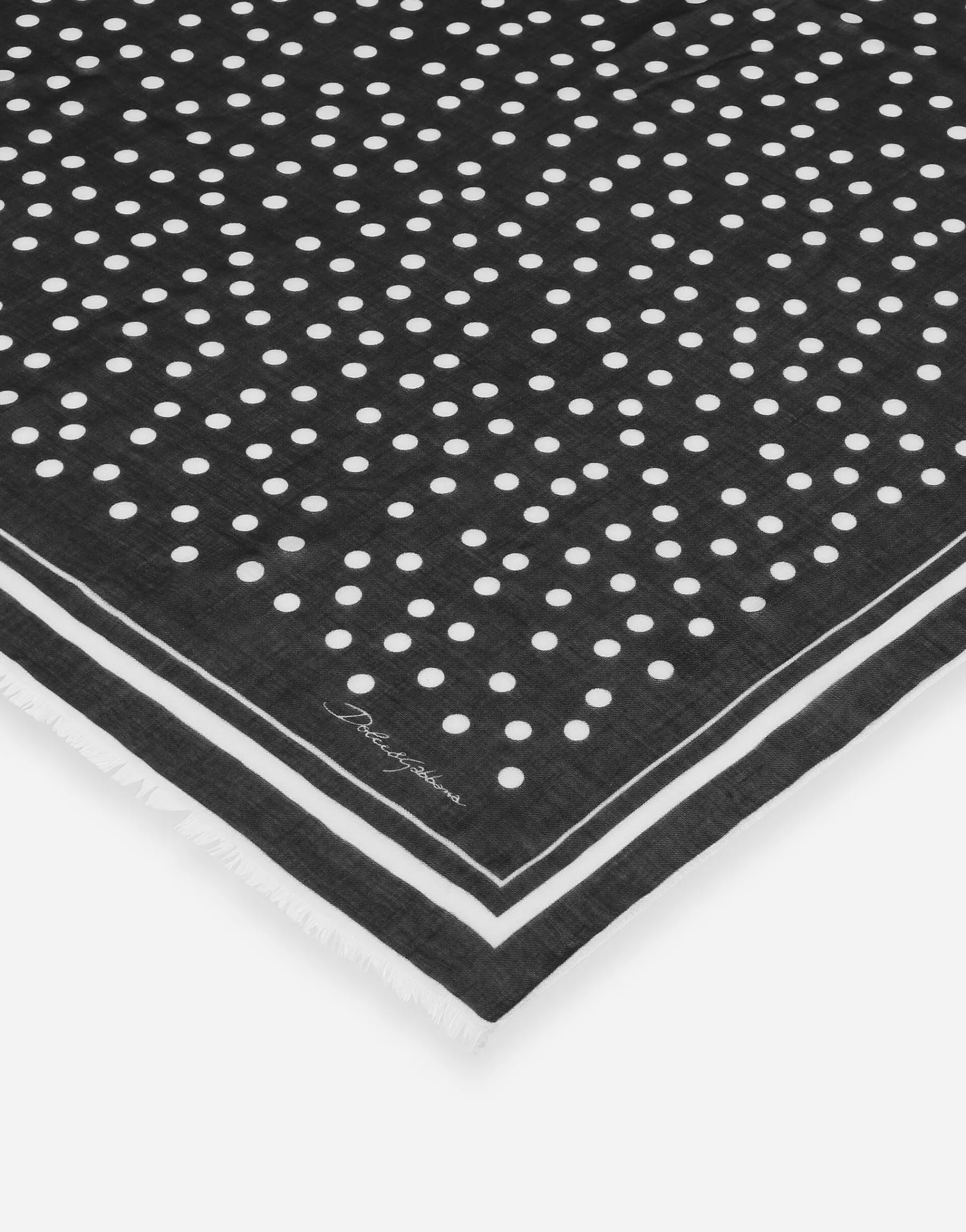 Polka-dot modal and cashmere scarf
