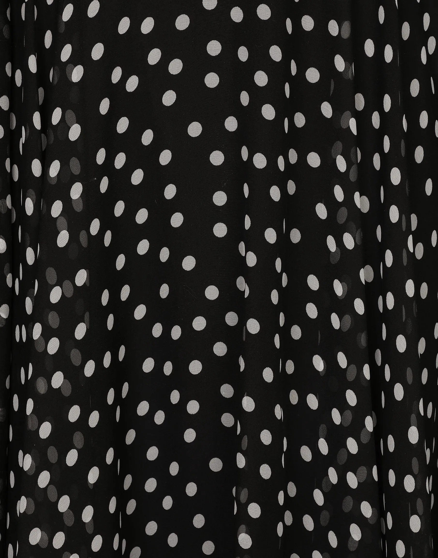 Polka-dot one-shoulder chiffon dress