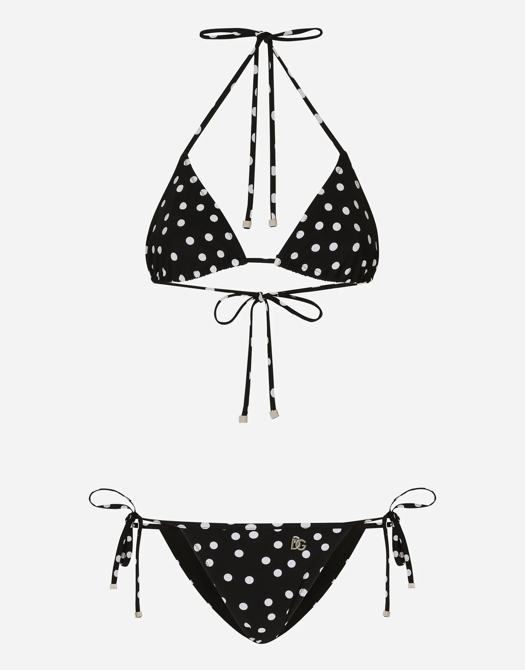 Polka-dot triangle bikini