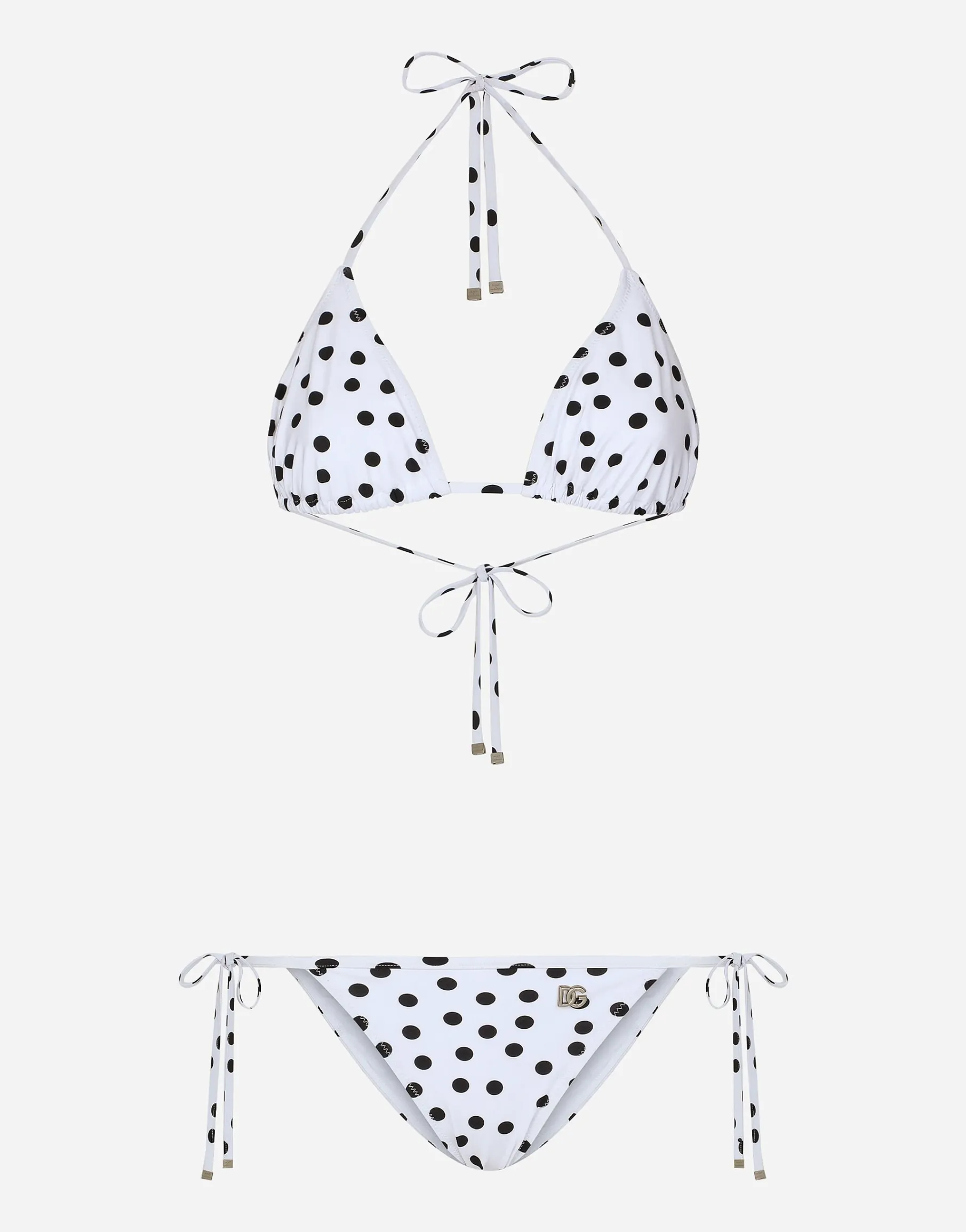 Polka-dot triangle bikini
