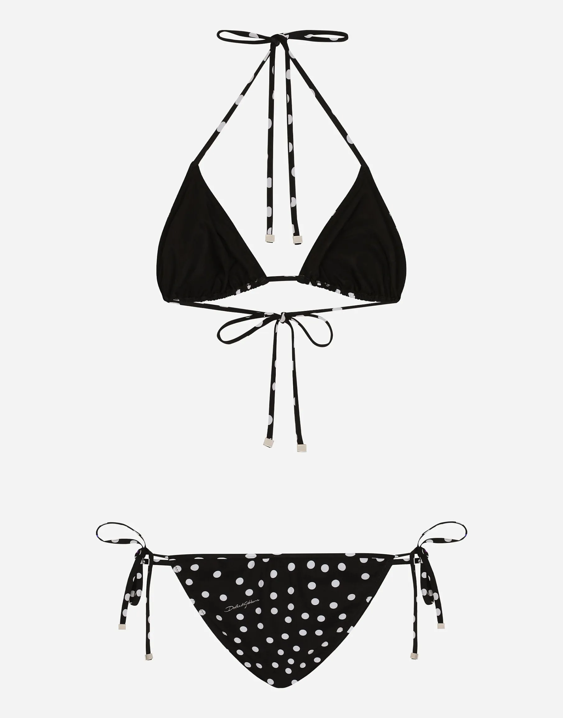 Polka-dot triangle bikini