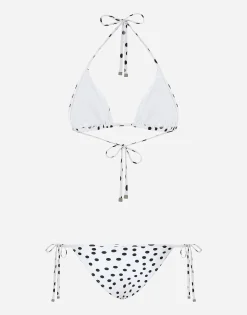 Polka-dot triangle bikini