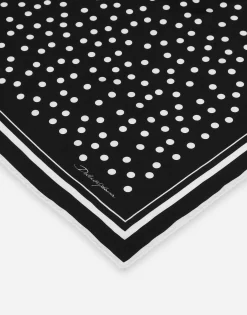 Polka-dot twill scarf (70x70)