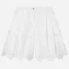 Poplin and broderie anglaise shorts