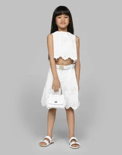 Poplin and broderie anglaise shorts