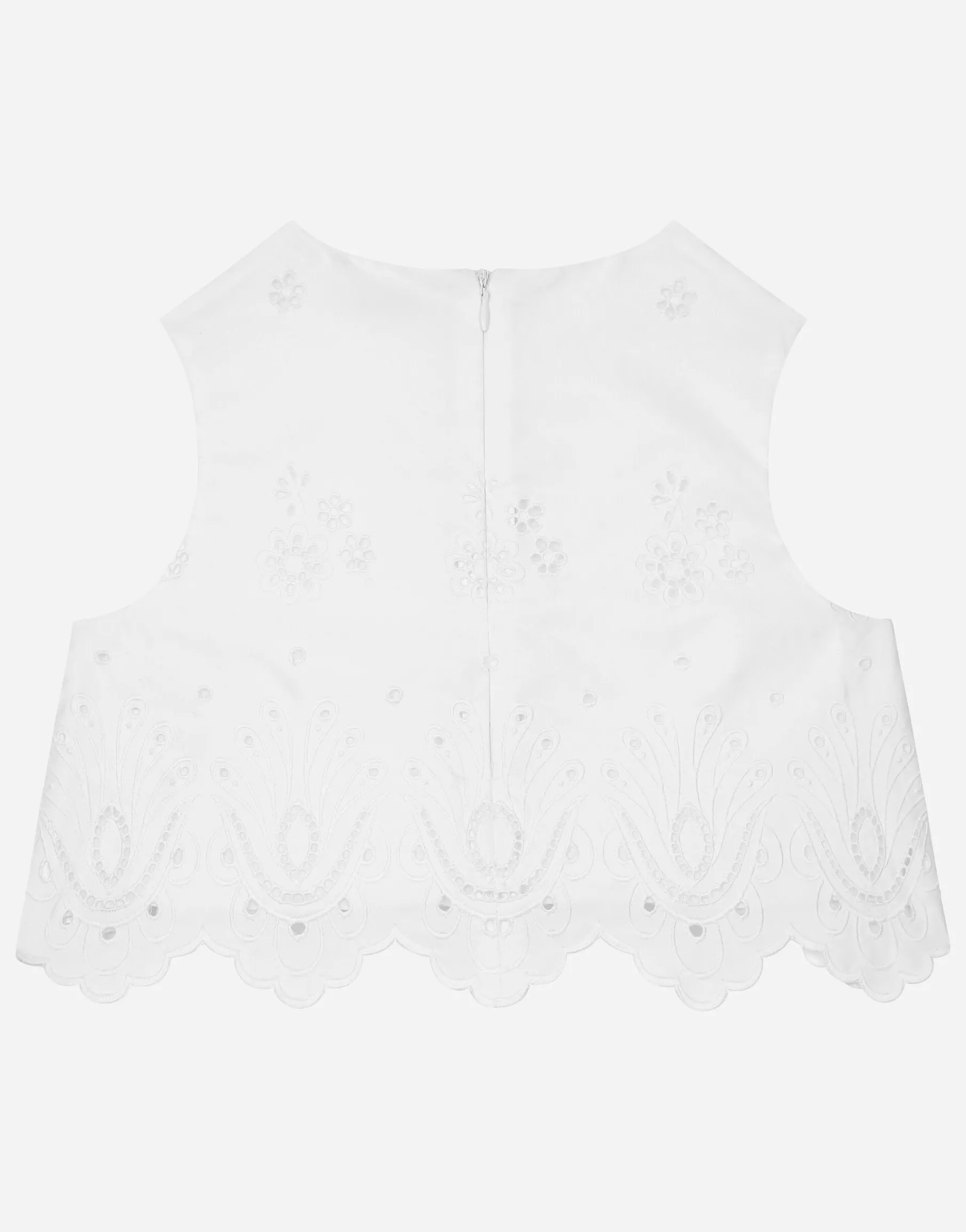 Poplin and broderie anglaise top