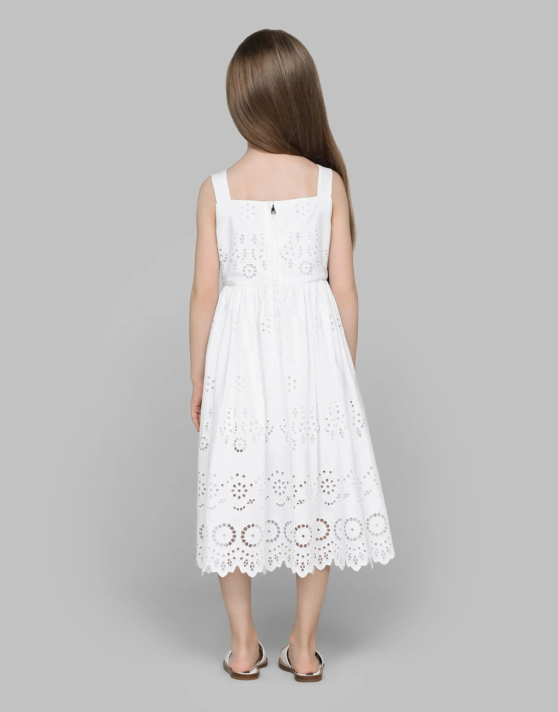 Poplin and broderie anglaise dress