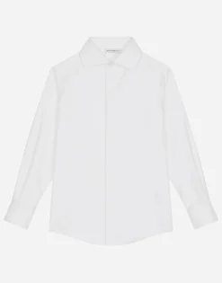 Poplin jacquard tuxedo shirt with DG logo