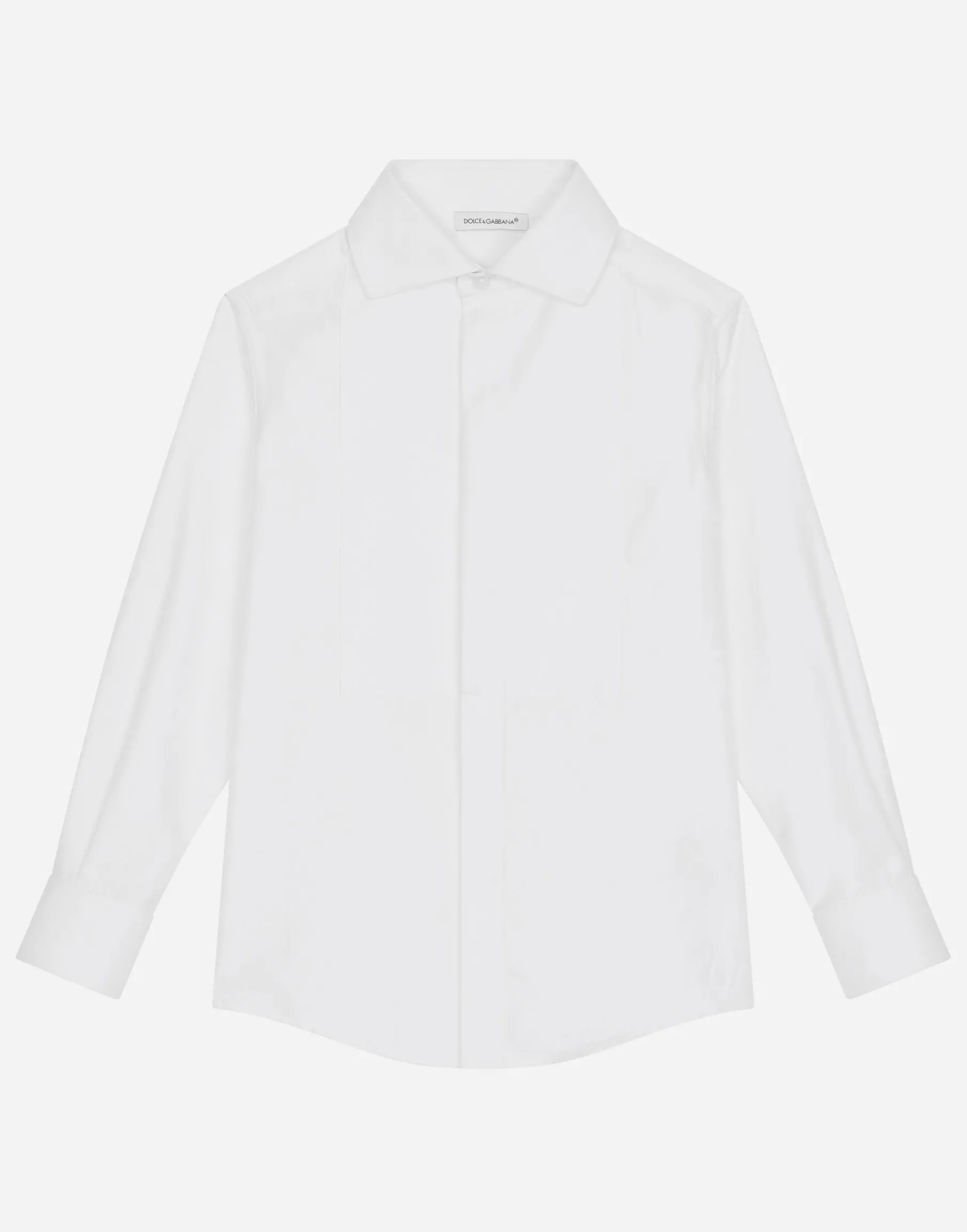Poplin jacquard tuxedo shirt with DG logo