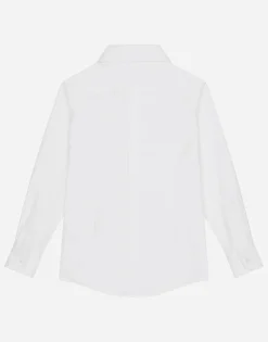 Poplin jacquard tuxedo shirt with DG logo