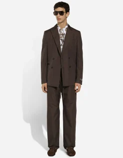 Poplin jogging pants