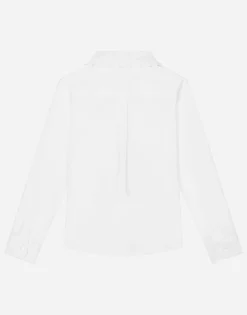 Poplin shirt with embroidered collar