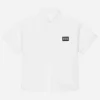 Poplin shirt with logo tag