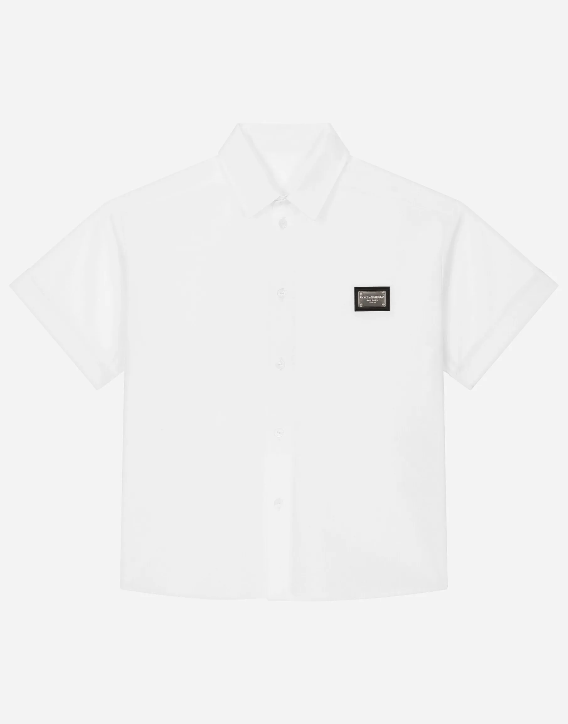 Poplin shirt with logo tag
