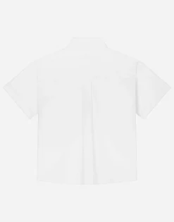 Poplin shirt with logo tag