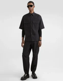 Poplin shirt with tag