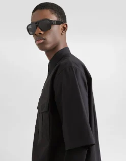 Poplin shirt with tag