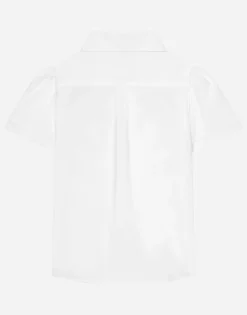 Poplin shirt with tulip detail and Dolce&Gabbana logo