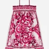 Poplin sundress with majolica print