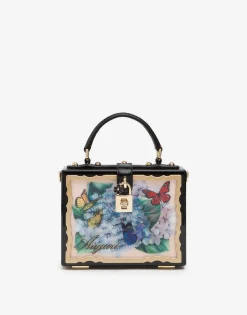 Postcard Dolce Box bag in lacquered wood