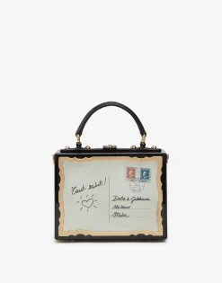 Postcard Dolce Box bag in lacquered wood