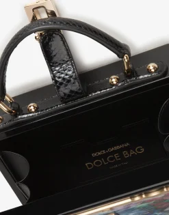Postcard Dolce Box bag in lacquered wood