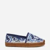Printed brocade fabric espadrilles
