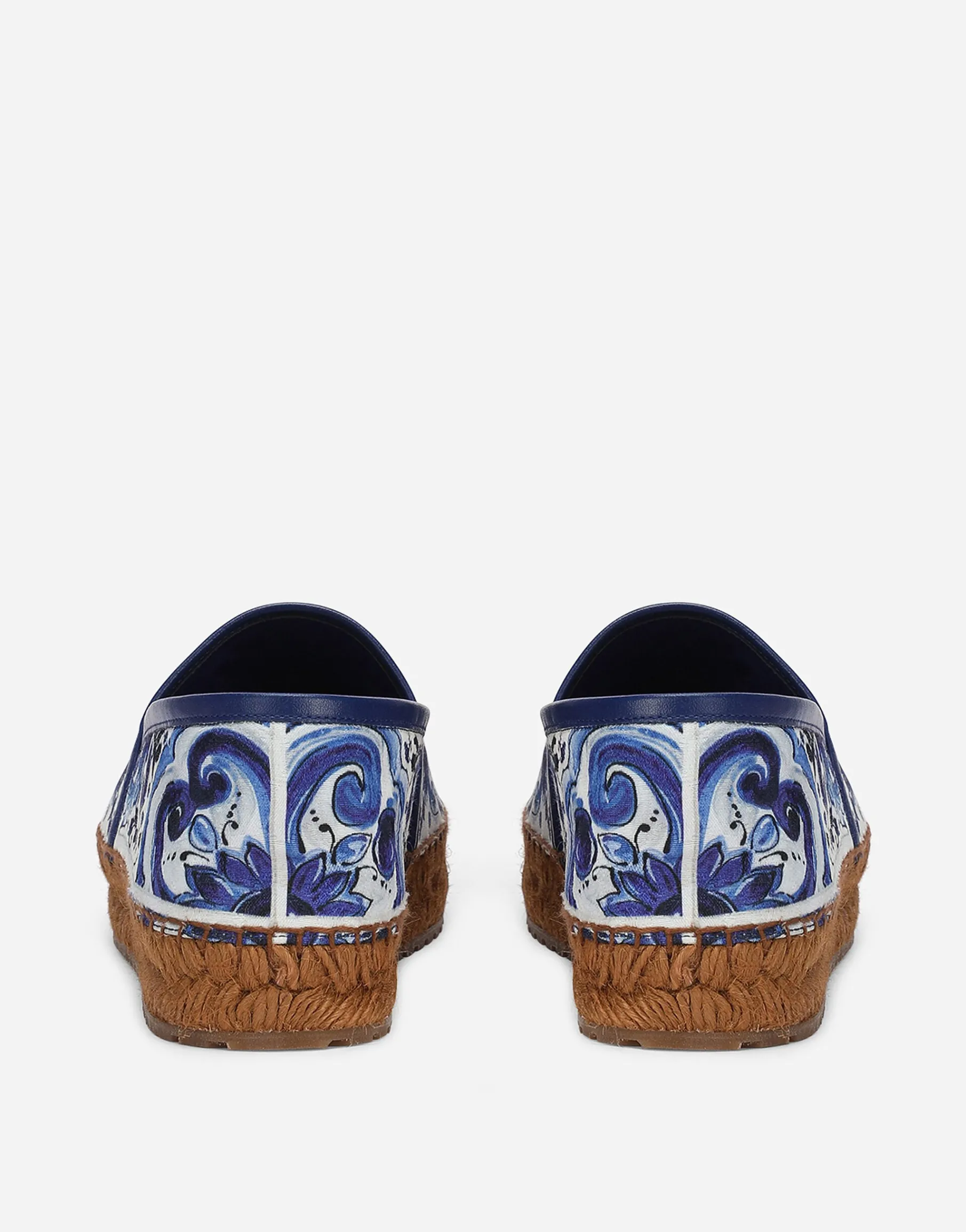 Printed brocade fabric espadrilles