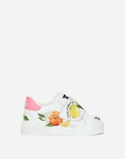 Printed calfskin Portofino sneakers