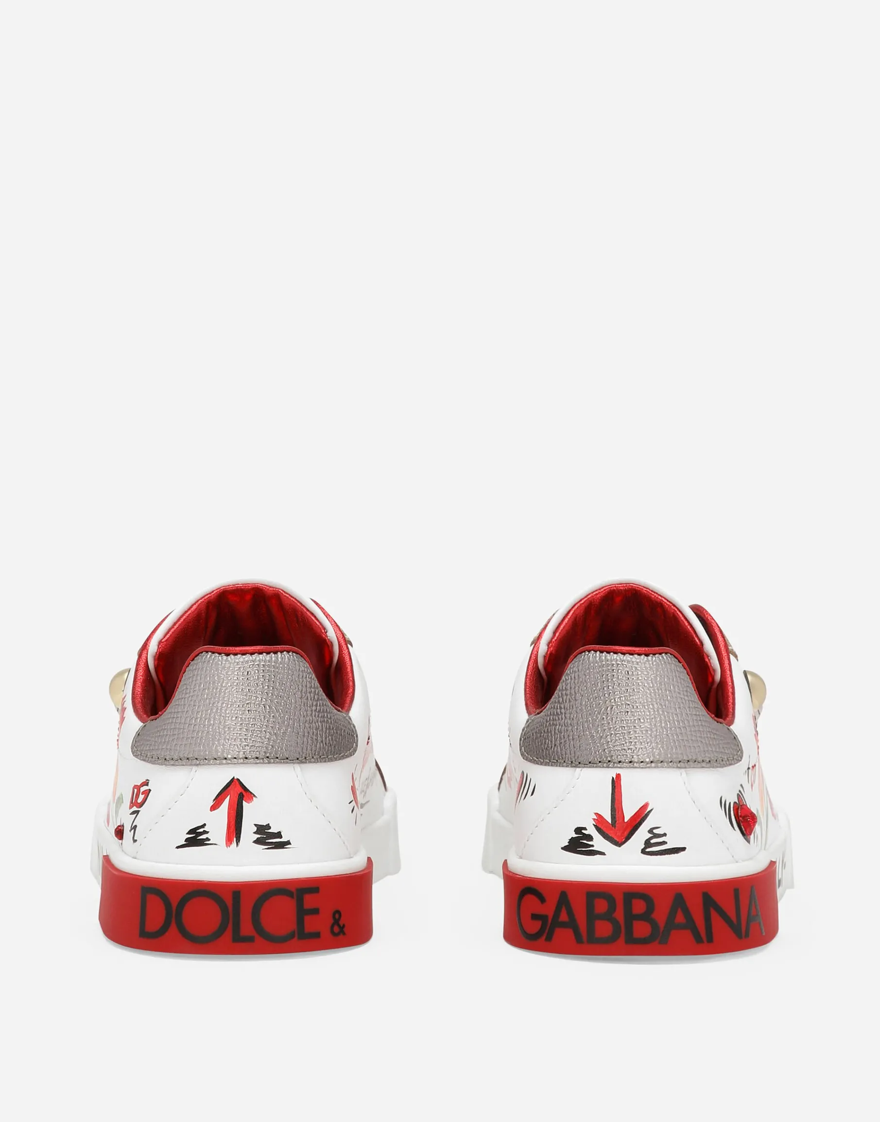 Printed calfskin Portofino Light low-top sneakers