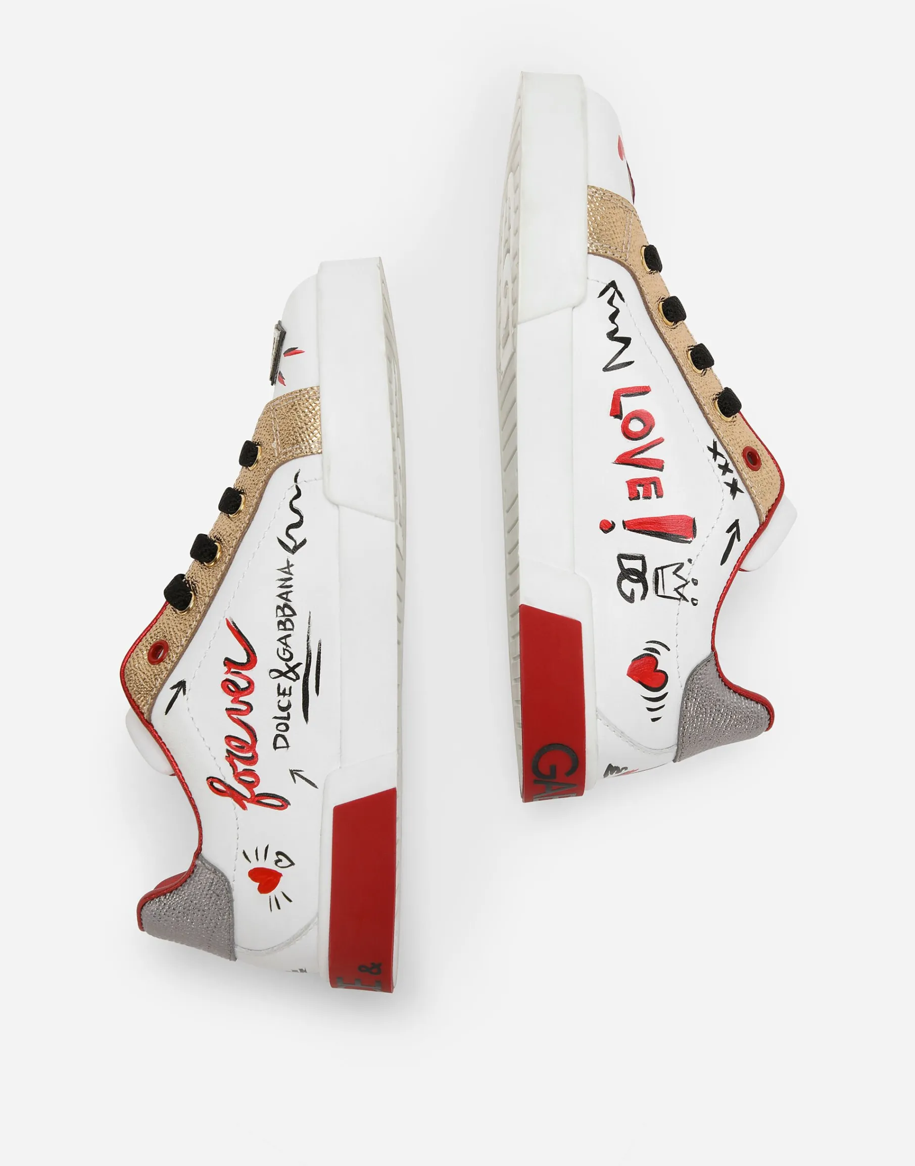 Printed calfskin Portofino Light low-top sneakers