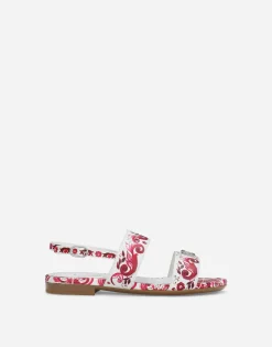 Printed calfskin sandals