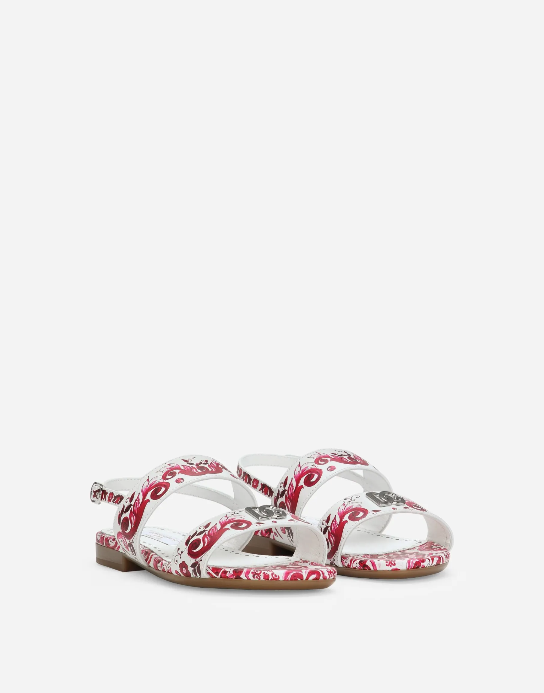 Printed calfskin sandals