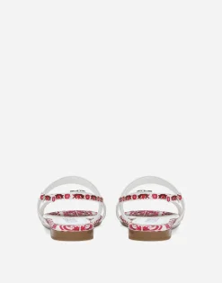 Printed calfskin sandals