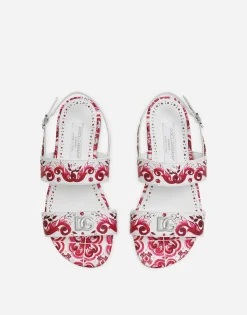 Printed calfskin sandals