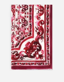 Printed cashmere and modal scarf (135 x 200)