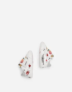 Printed lambskin low-top sneakers
