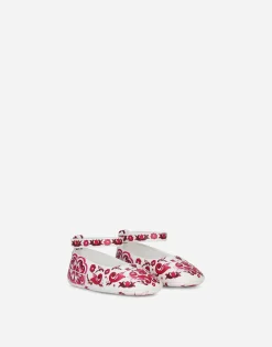 Printed nappa leather ballet flats