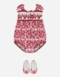 Printed nappa leather ballet flats