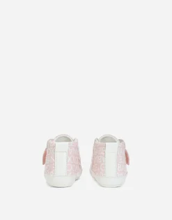 Printed nappa leather mid-top sneakers