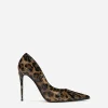 Printed polished calfskin pumps